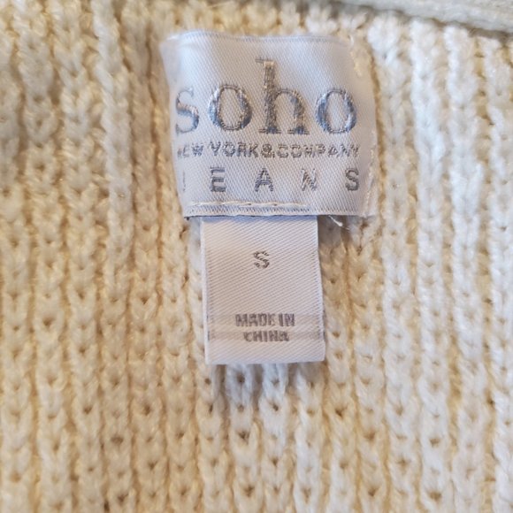 New York and Company SoHo jeans cream colored cardigan - Picture 4 of 6